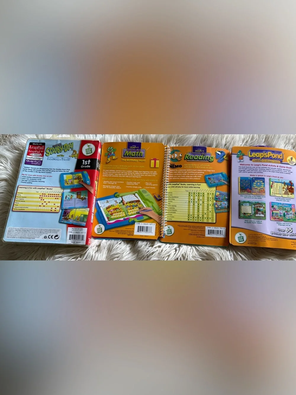 4 Original Leap Frog LeapPad Learning System Book & Cartridge Sets Reading Math